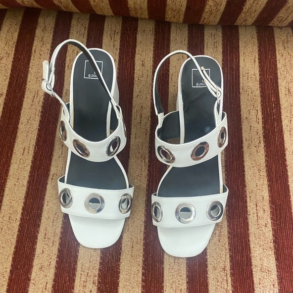 14th & Union Shoes - NWOT 14th & Union white sandals with silver ring embellishments, worn once 81/2.